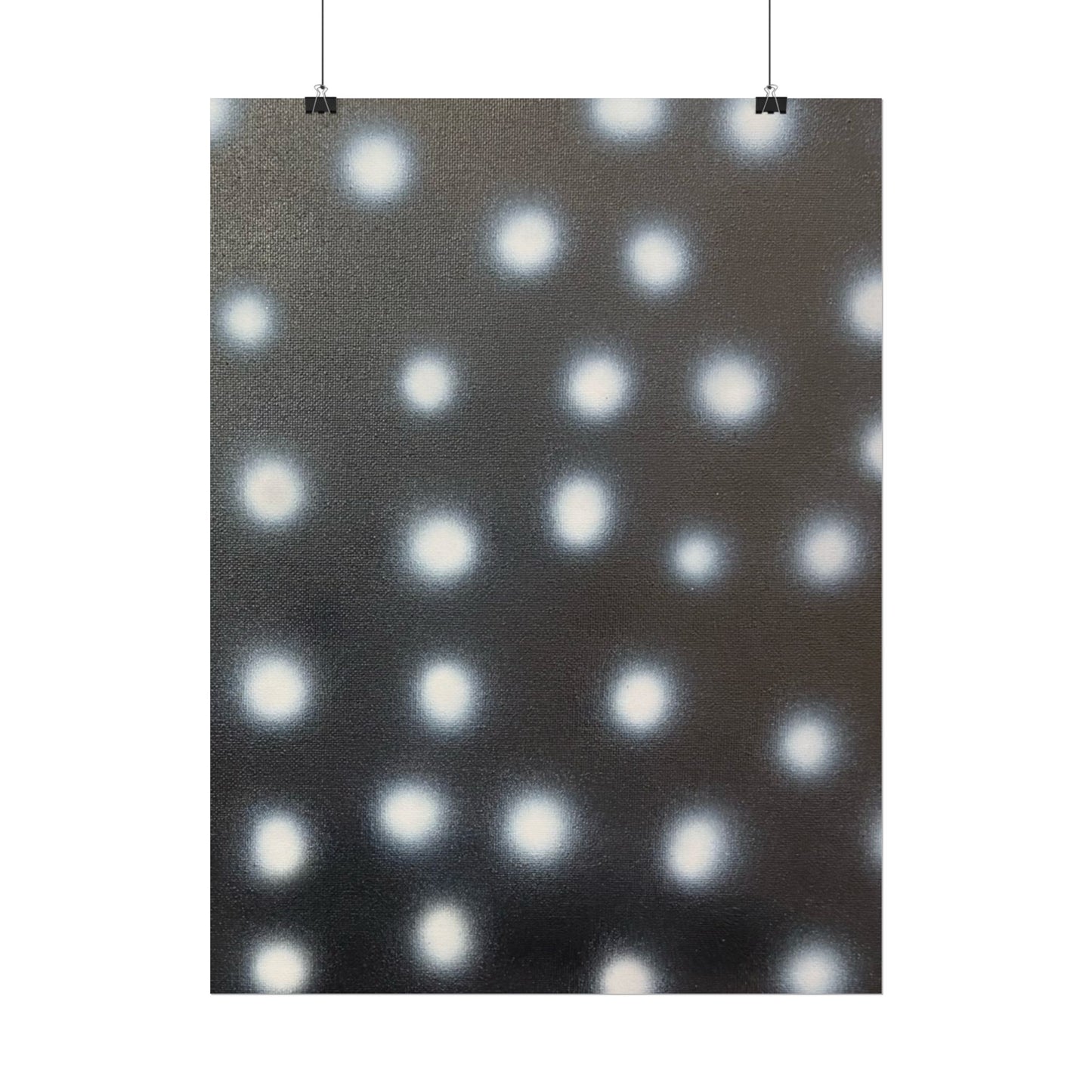 "coconut noir polka dots" airbrush rolled print