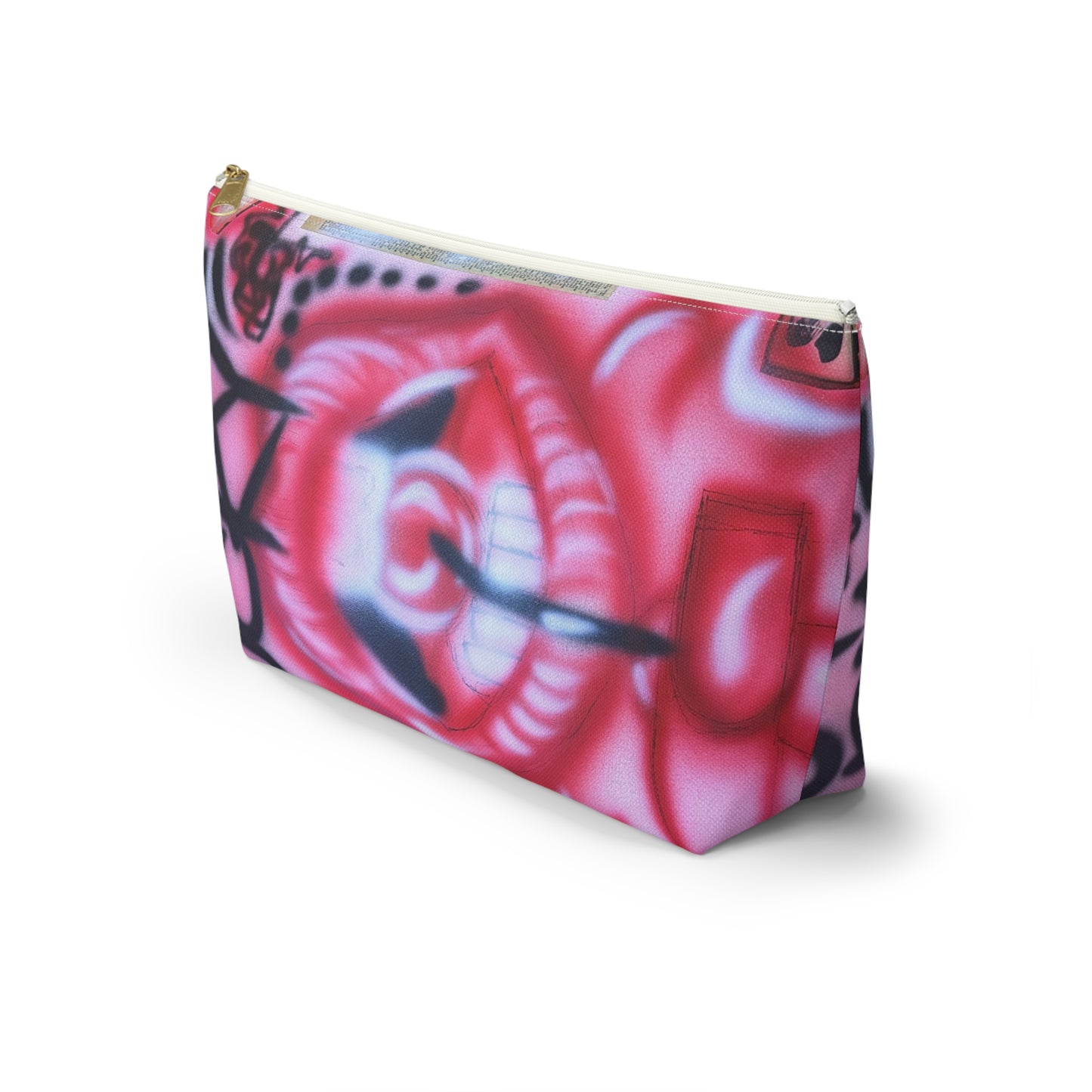 "be happy go lucky" airbrush makeup pouch