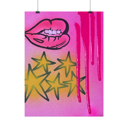"star drip" airbrush rolled print