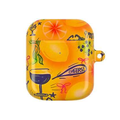 "citrus coastline" airbrush airpod cases