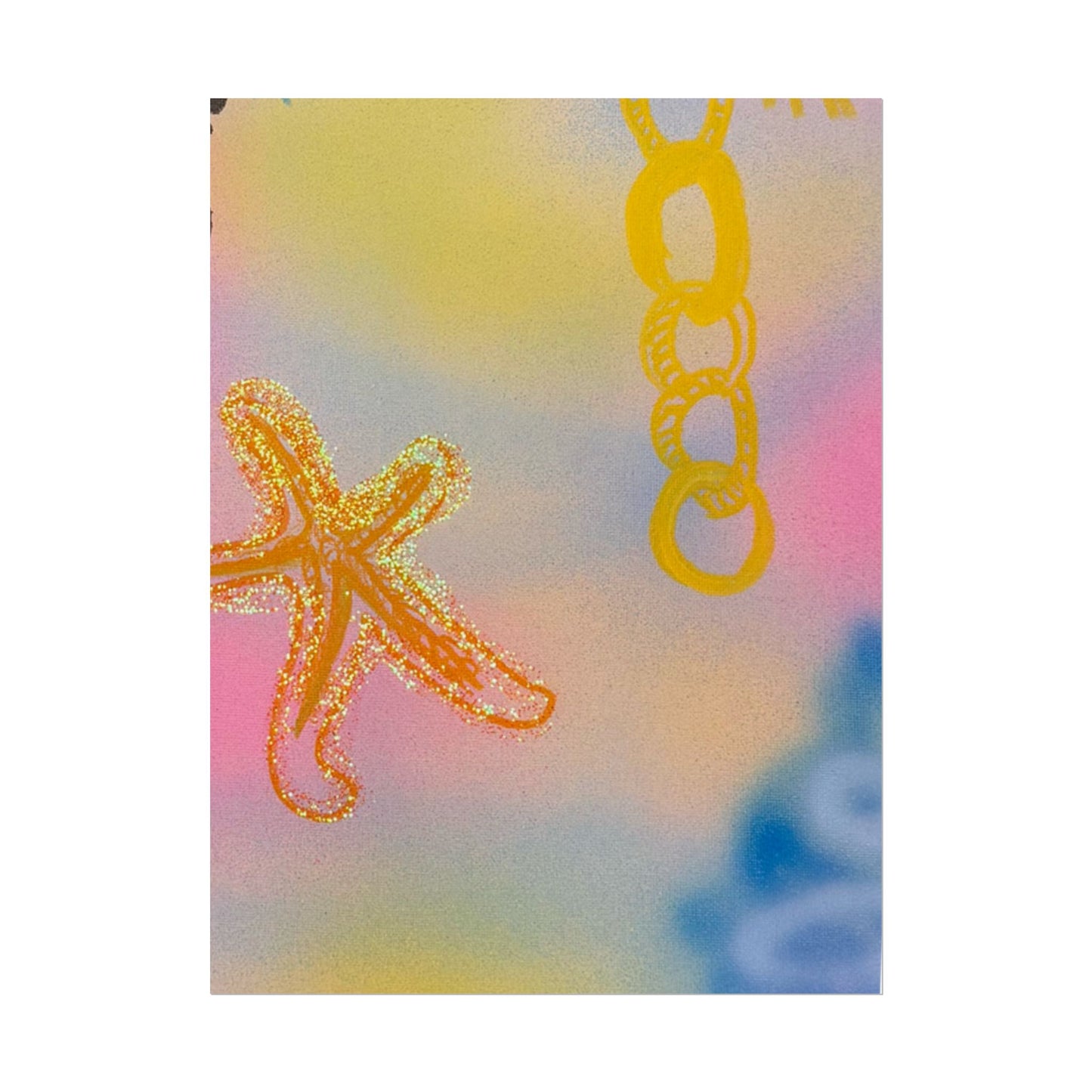 "sweet starfish" airbrush rolled print