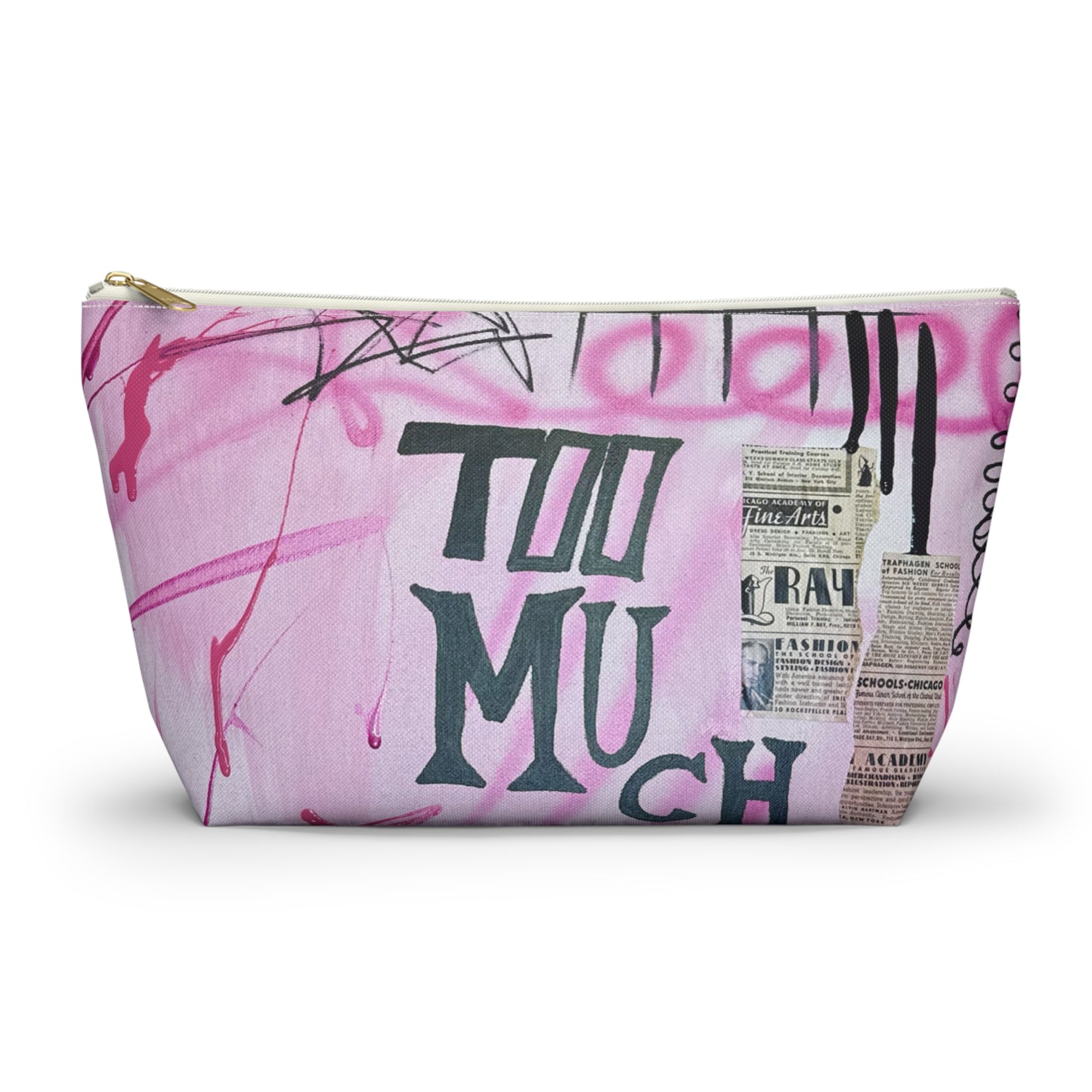 “too much motion" airbrush makeup pouch