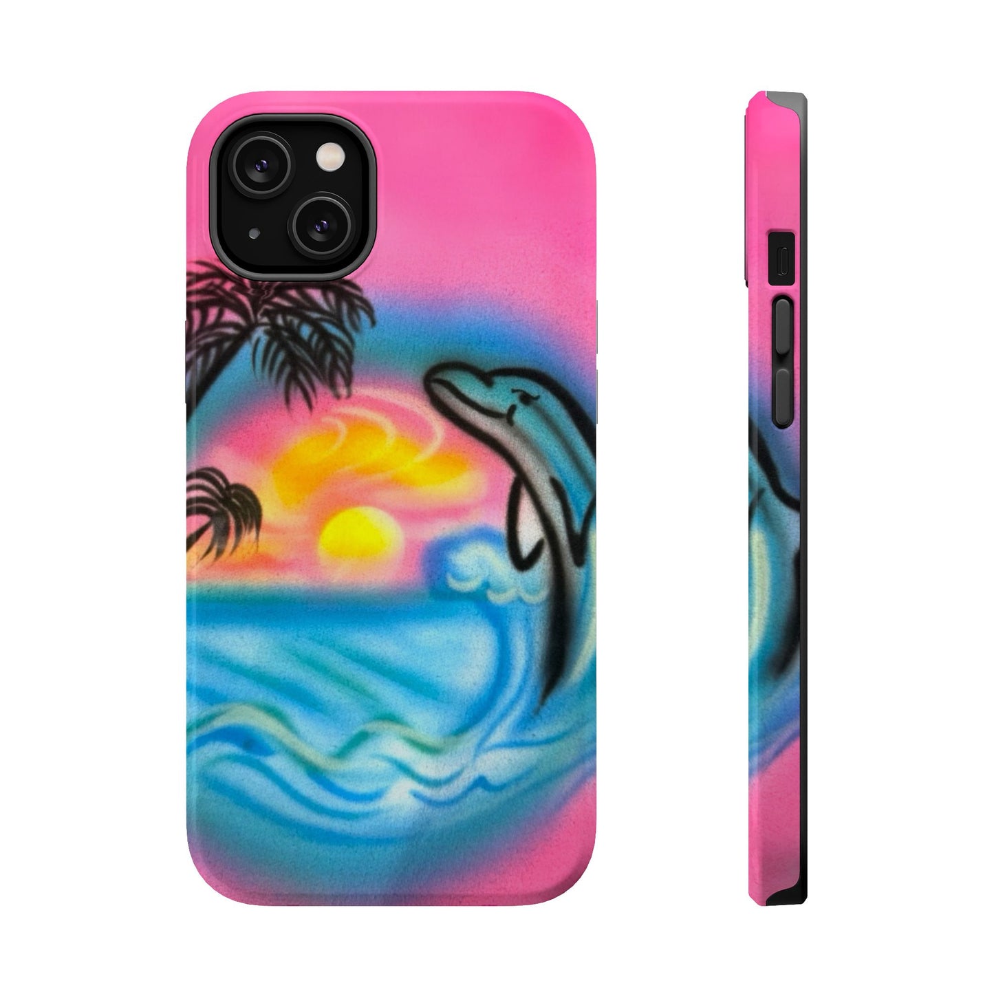 MagSafe "dolphin love" airbrush iPhone case