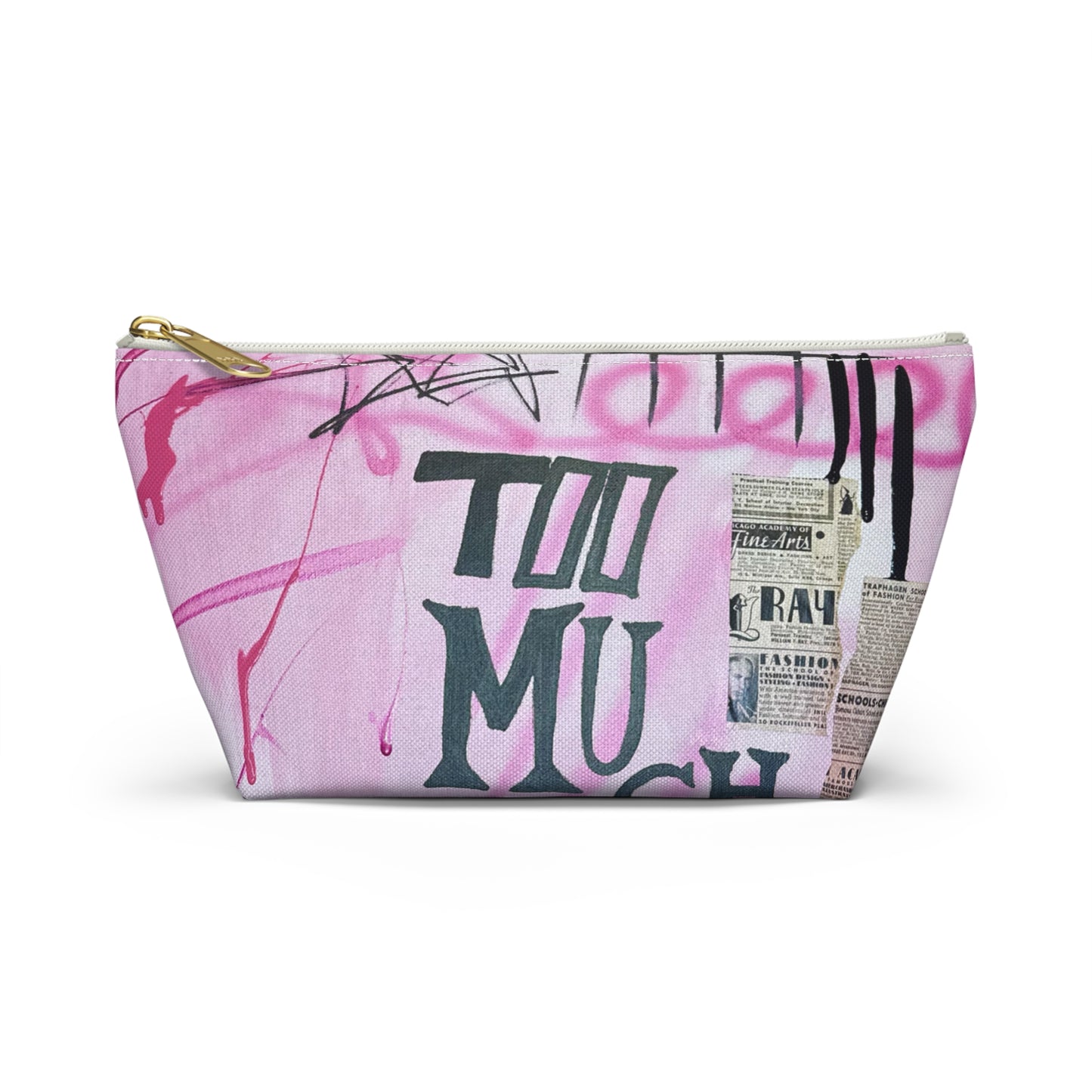 “too much motion" airbrush makeup pouch
