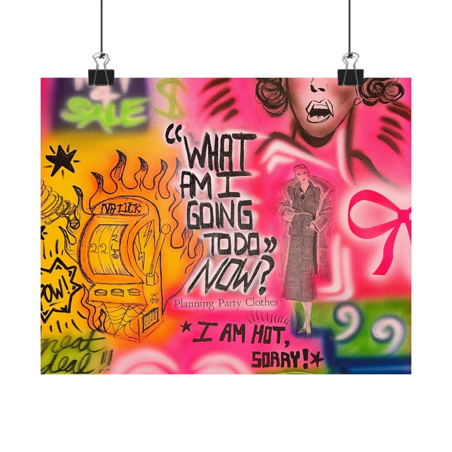 "out of luck" airbrush horizontal print