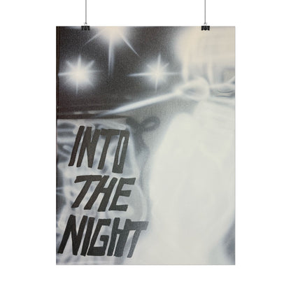 "into the night" airbrush rolled print