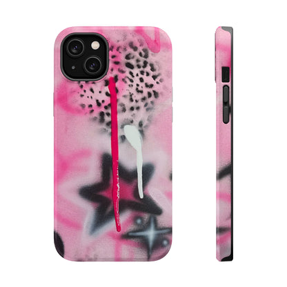 MagSafe "pink cheetah" airbrush iPhone case