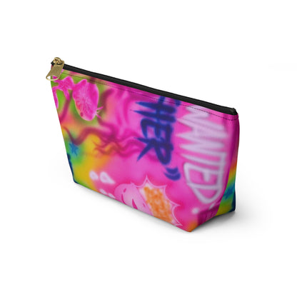 "wanted" airbrush makeup pouch