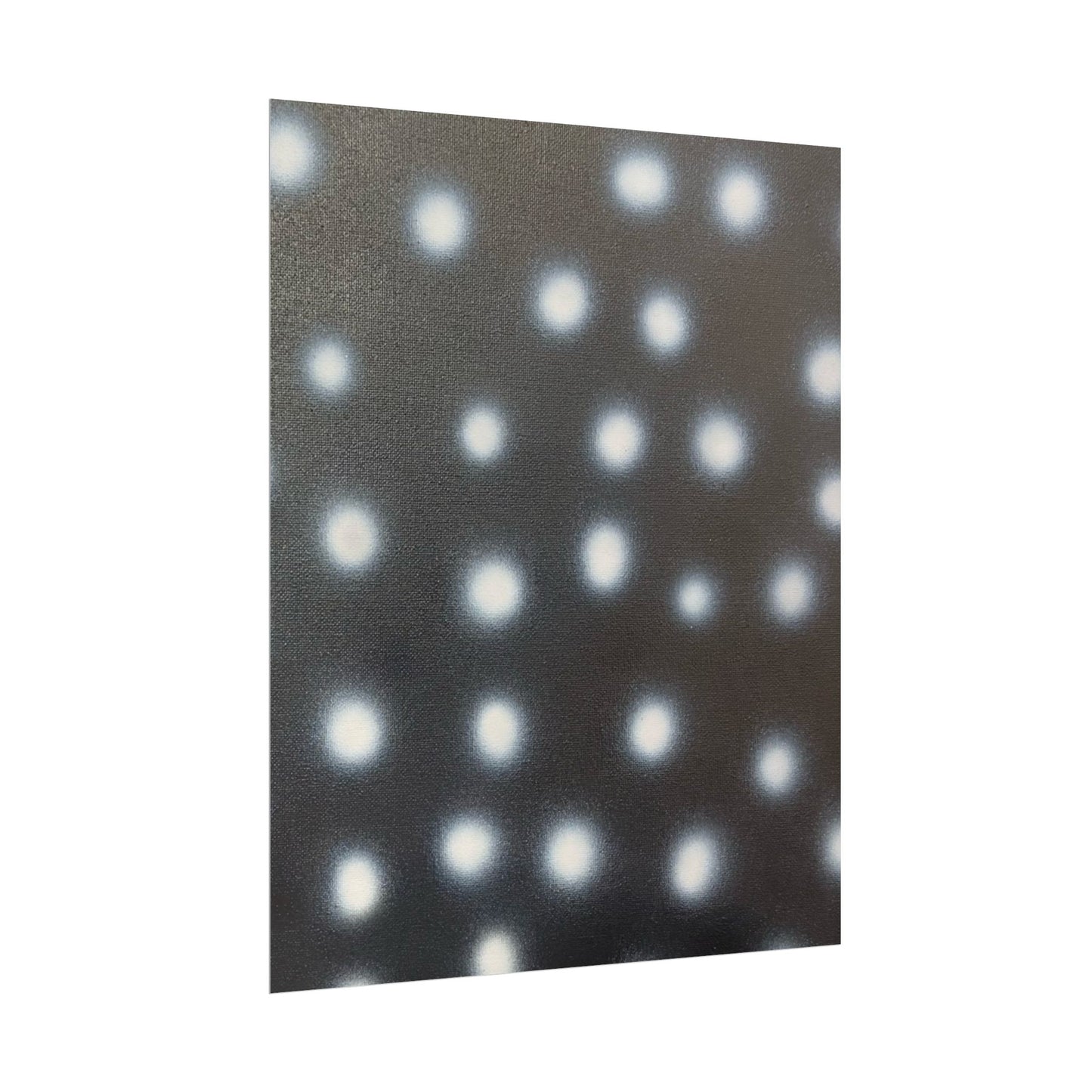 "coconut noir polka dots" airbrush rolled print