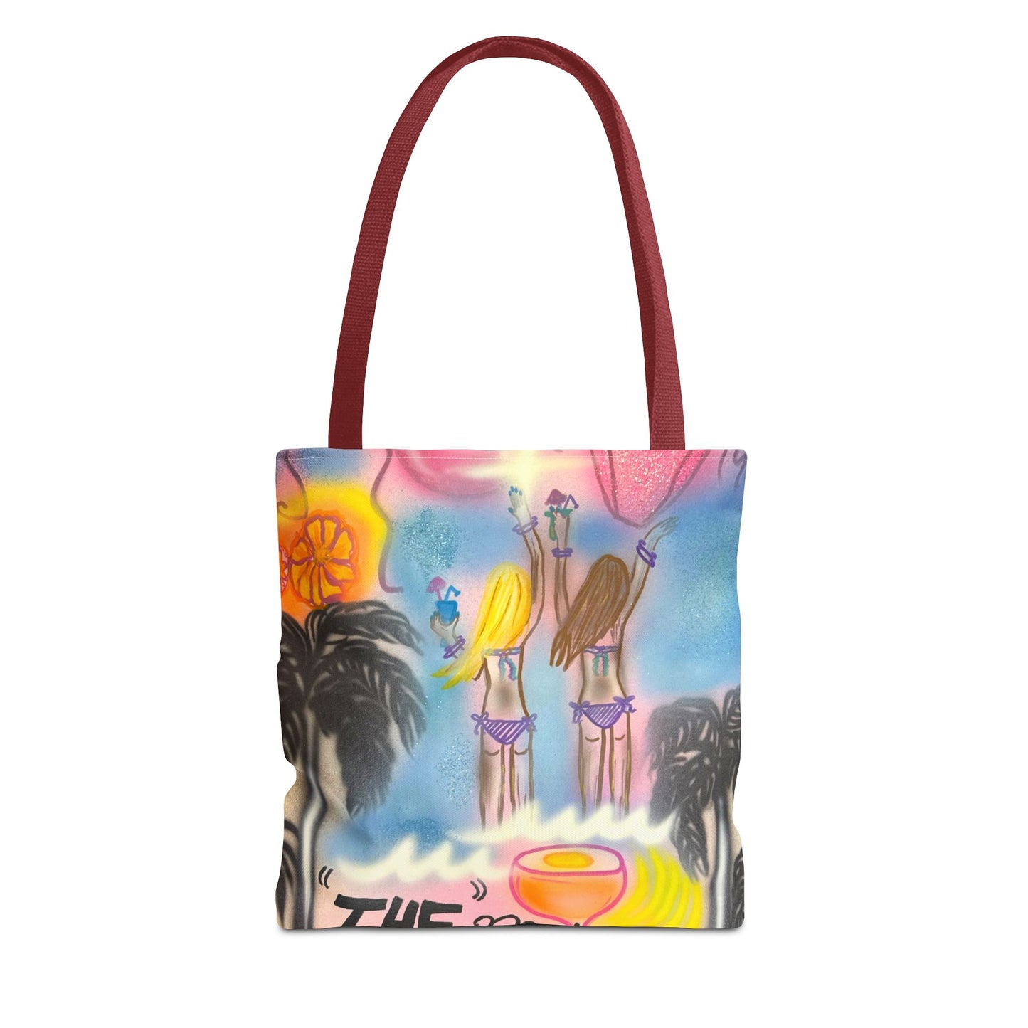 "kinis & tinis" airbrush tote bag