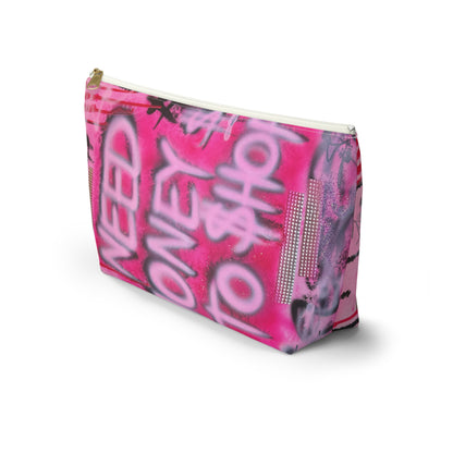 "need $$ to shop" airbrush makeup pouch
