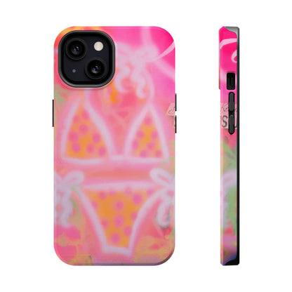 MagSafe "yellow polka dot bikini" airbrush iPhone case