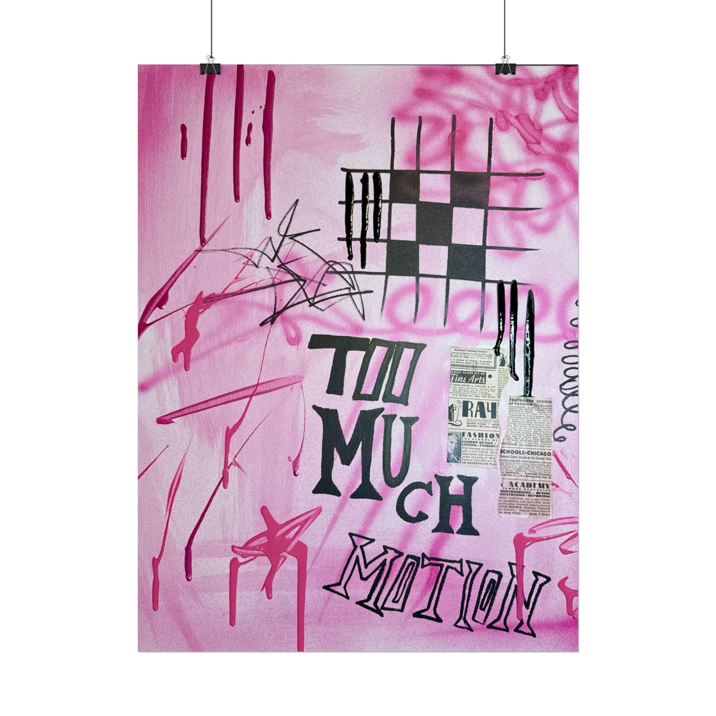 "too much motion" airbrush rolled print