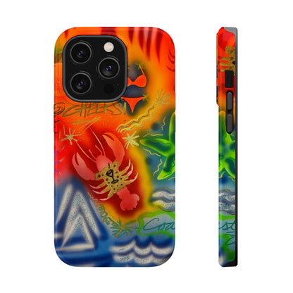 MagSafe "tipsy lobster" airbrush iPhone case