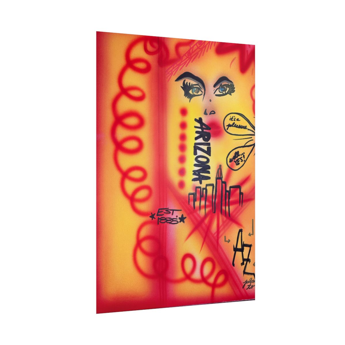 "tempe, arizona" airbrush rolled print