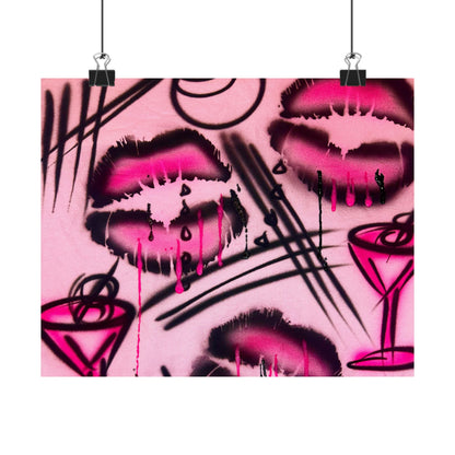 "glossy pout" airbrush horizontal print