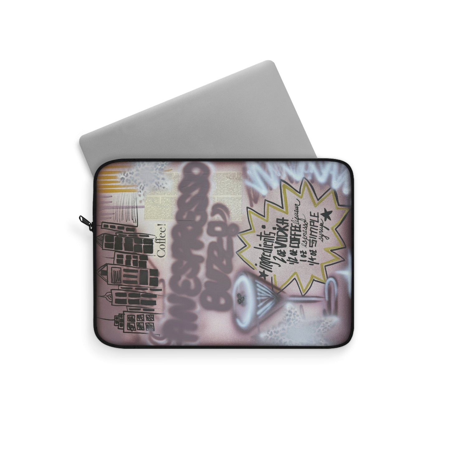 "espresso martini" airbrush laptop sleeve
