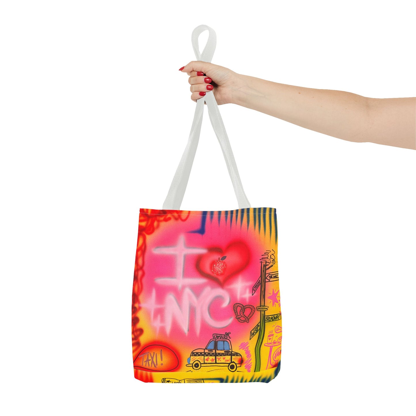 "in the city" airbrush tote bag