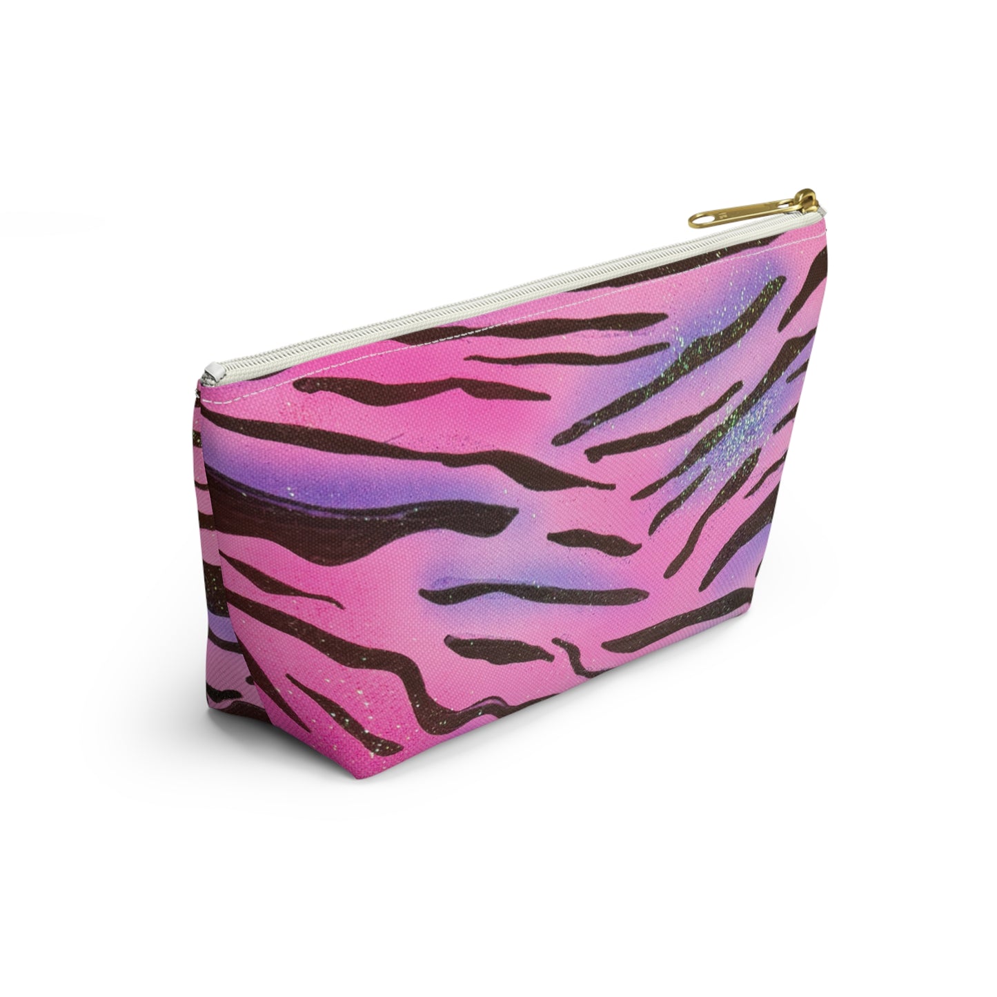 "zebra glitter" airbrush makeup pouch