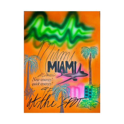 "miami, fl" airbrush rolled print