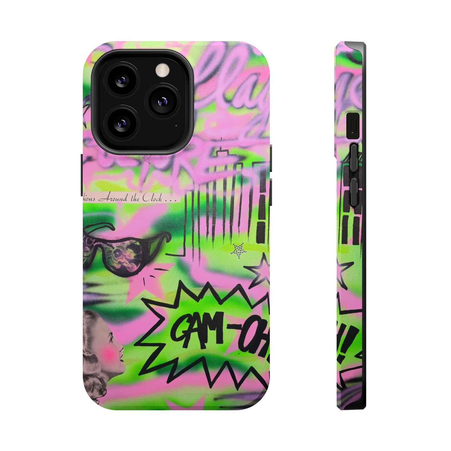 MagSafe "green camo" airbrush iPhone case