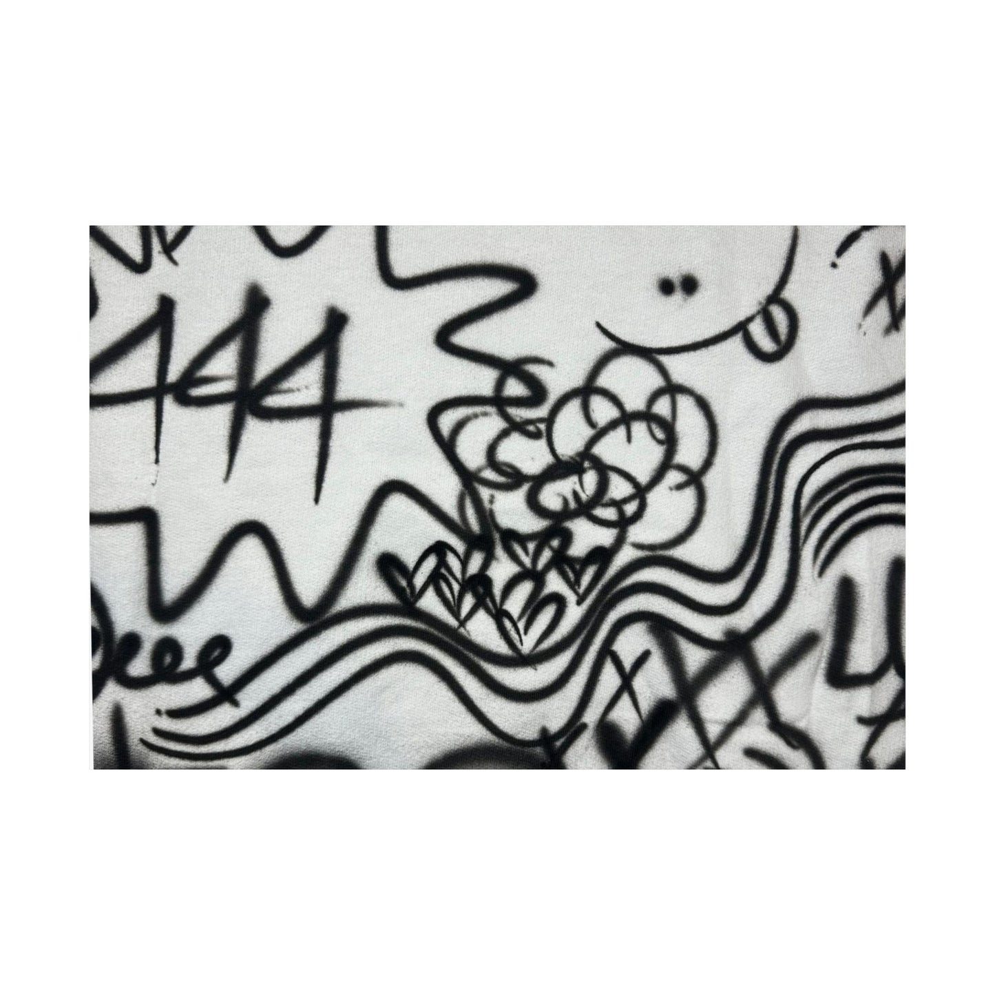 "444" airbrush horizontal print