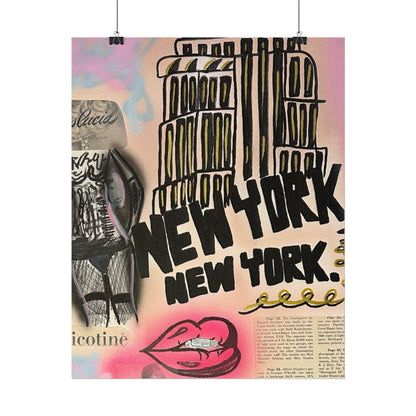 "new york, new york" airbrush rolled print