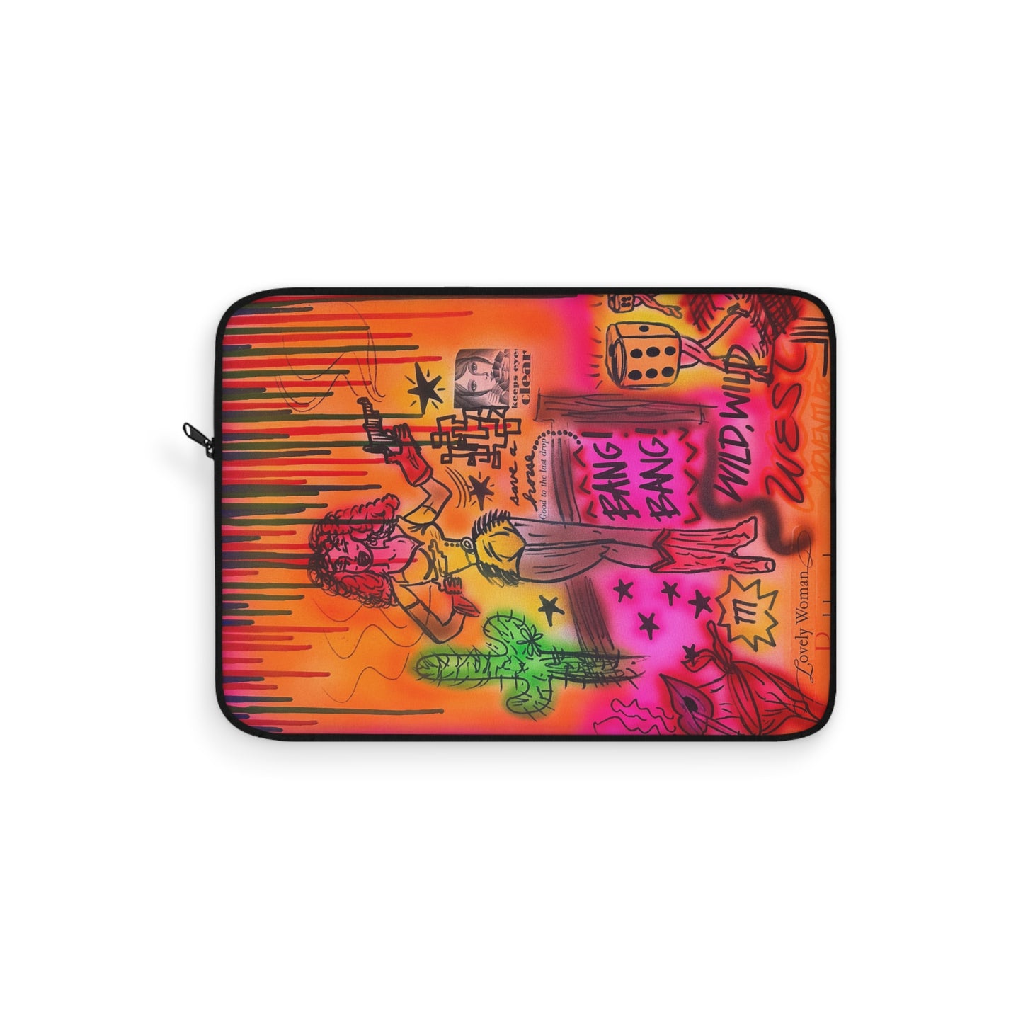 "wild, wild west" airbrush laptop sleeve