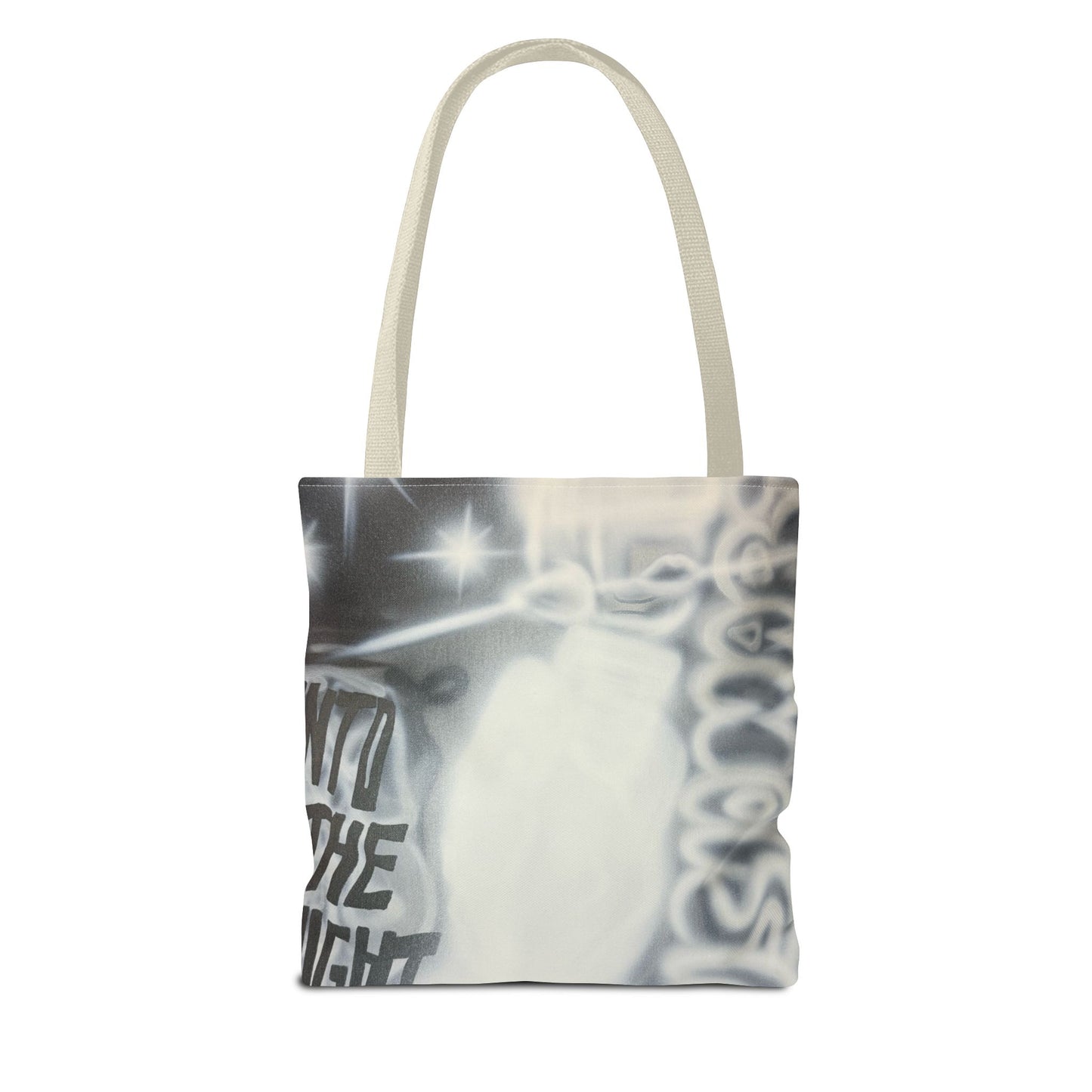 "into the night" airbrush tote bag