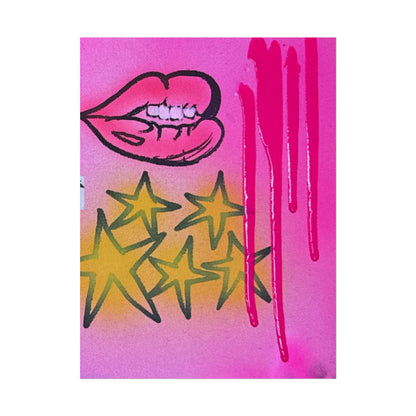 "star drip" airbrush rolled print