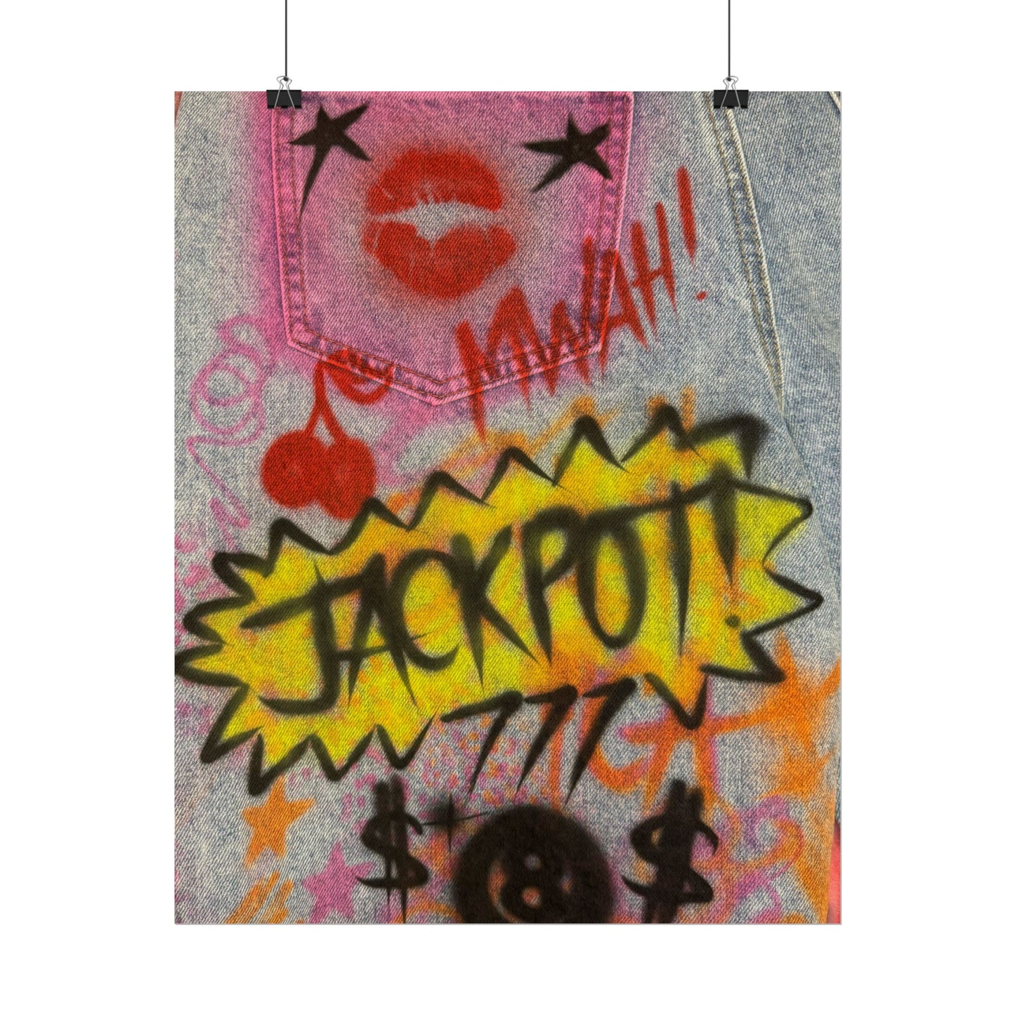 "JACKPOT!" airbrush rolled print