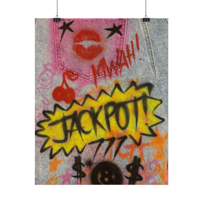 "JACKPOT!" airbrush rolled print