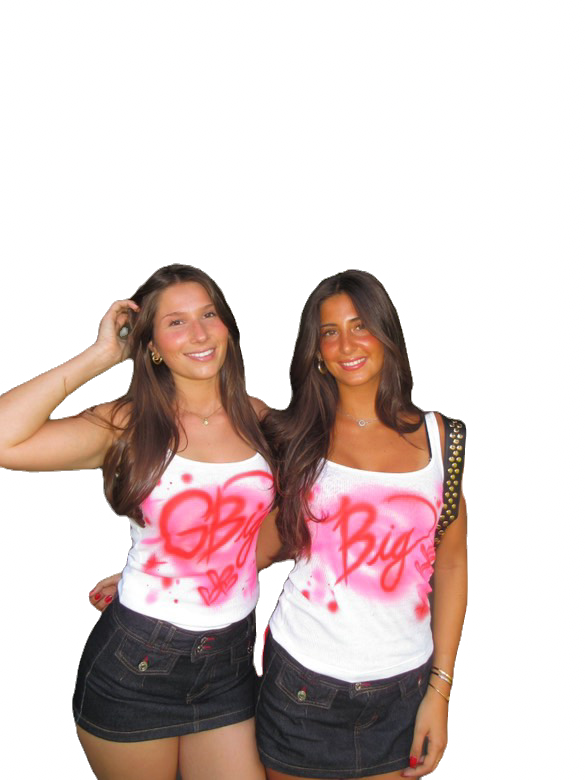 sorority big/little airbrush tank top