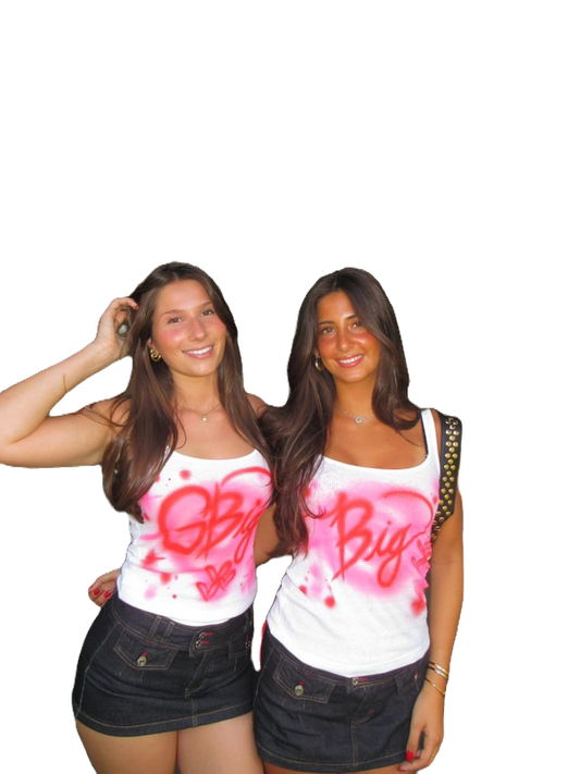 sorority big/little airbrush tank top