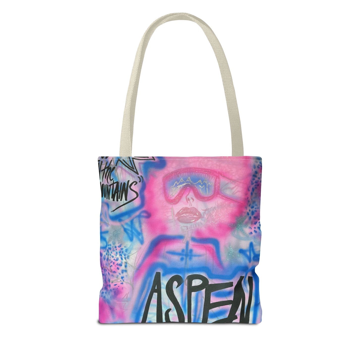 "aspen aspirations" airbrush tote bag