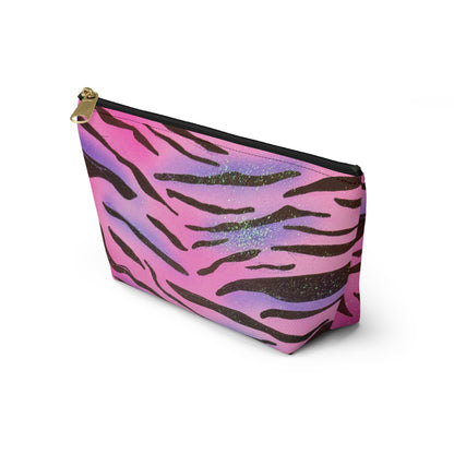 "zebra glitter" airbrush makeup pouch