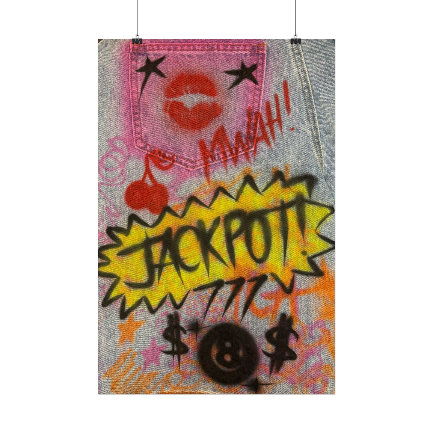 "JACKPOT!" airbrush rolled print