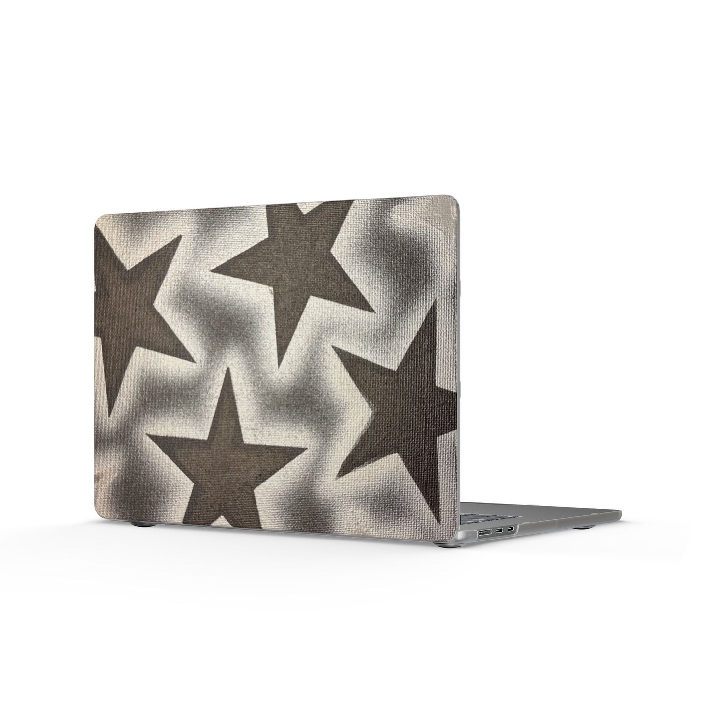 "chrome stars" airbrush matte macbook case