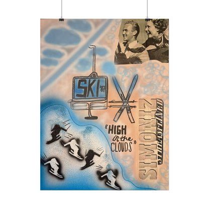 "high in the clouds" airbrush rolled print