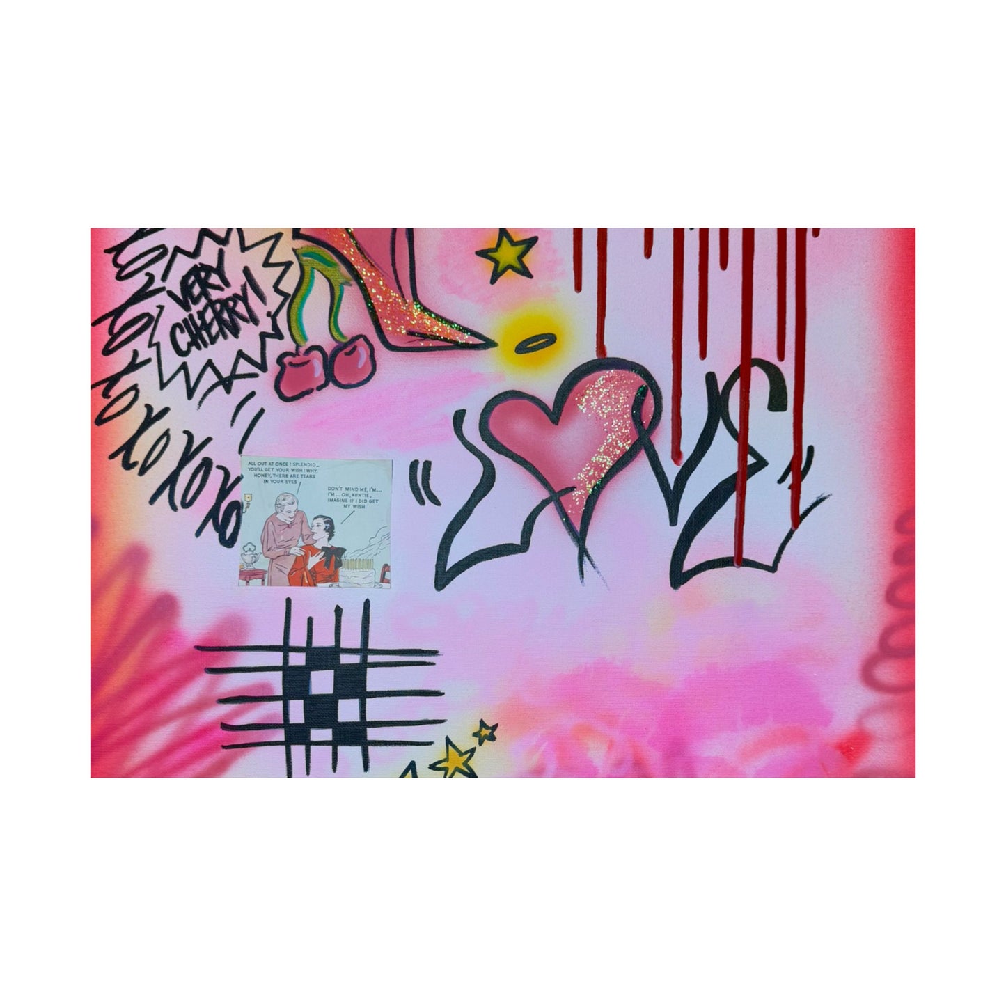 "cherry luvr" airbrush horizontal print