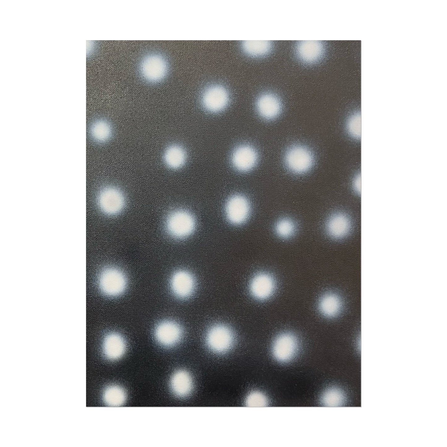 "coconut noir polka dots" airbrush rolled print