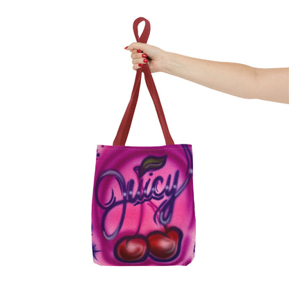 "juicy" airbrush tote bag