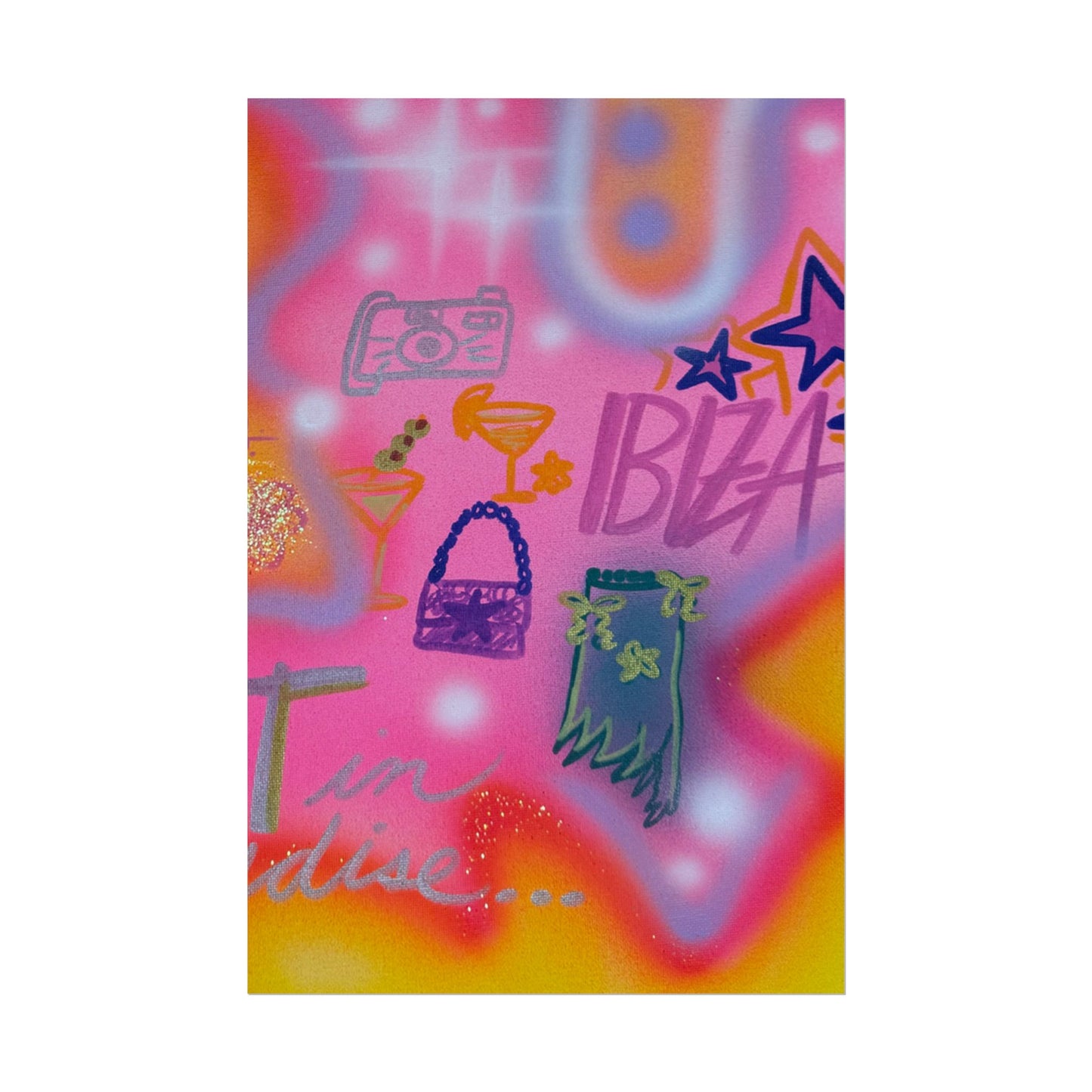 "ibiza" airbrush rolled print