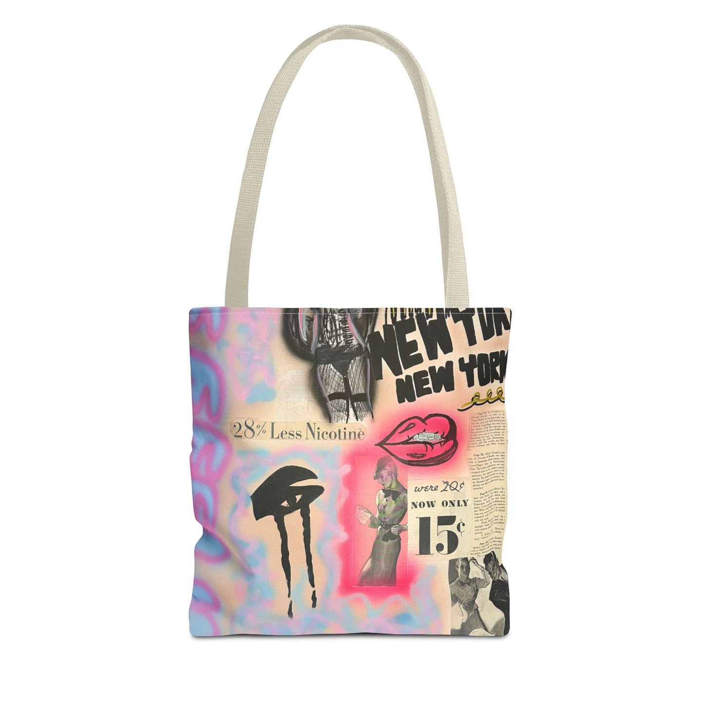"new york, new york" airbrush tote bag
