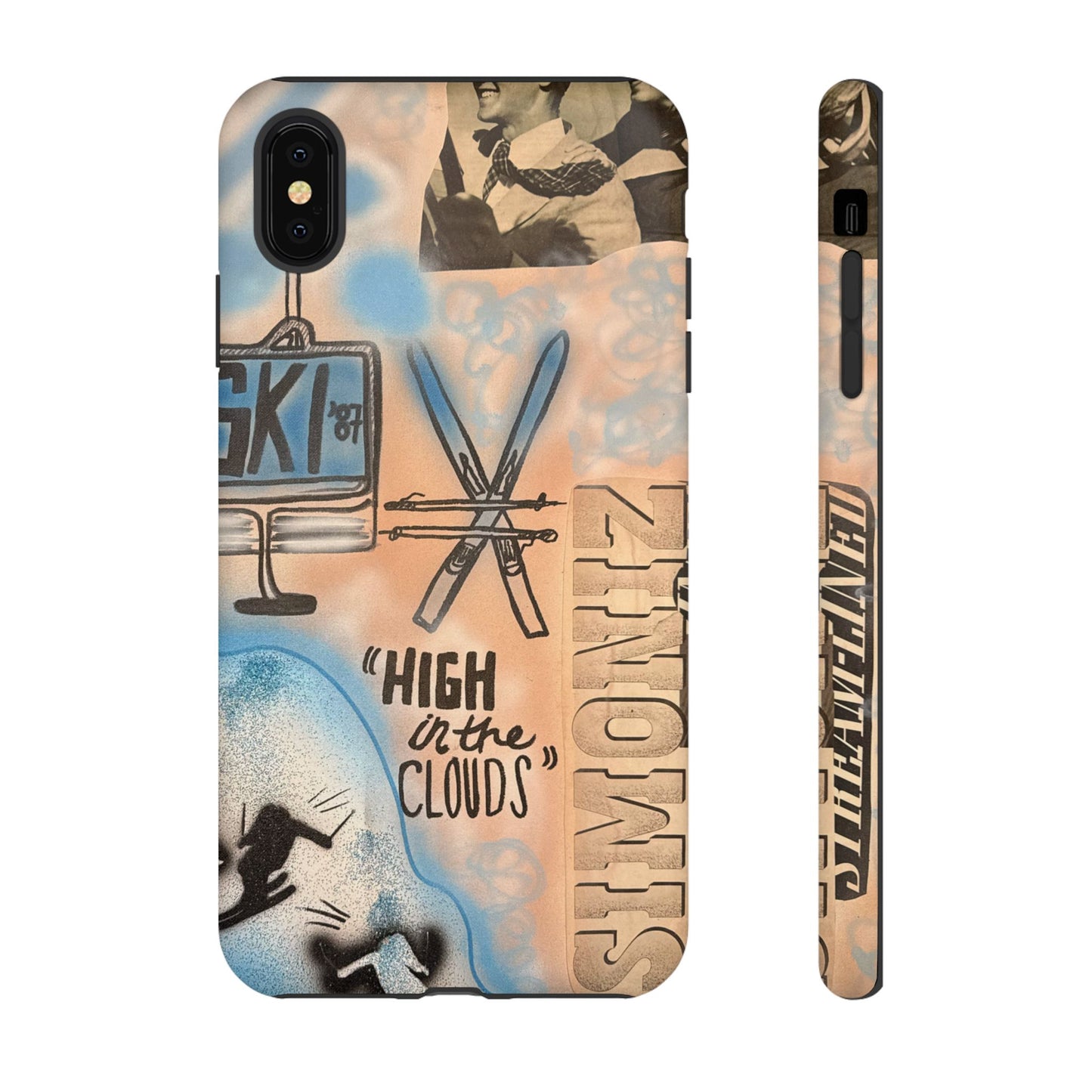 "high in the clouds" airbrush iPhone case