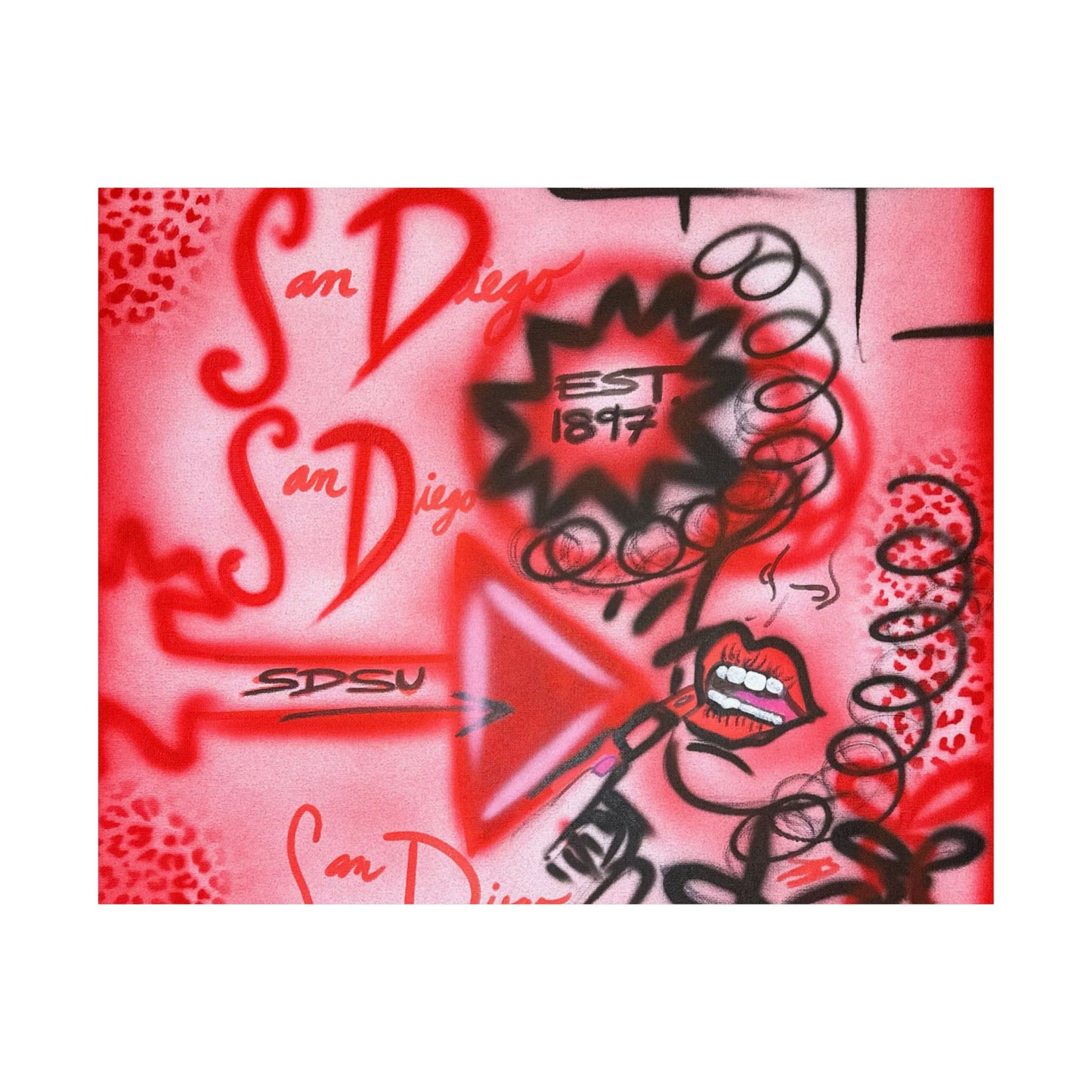 "san diego" airbrush horizontal print