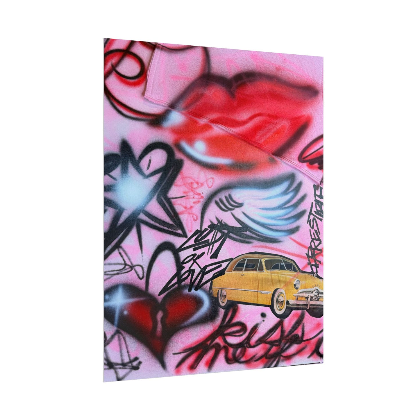 "lust or love" airbrush rolled print