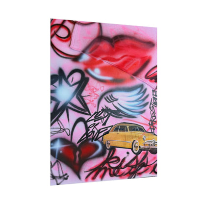 "lust or love" airbrush rolled print