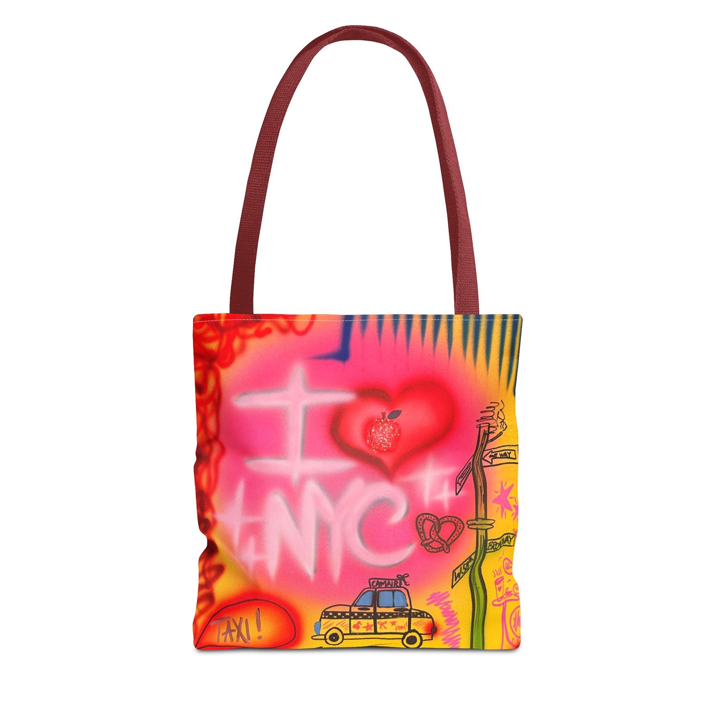 "in the city" airbrush tote bag