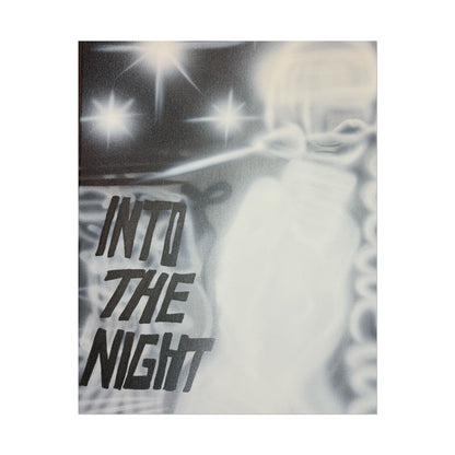 "into the night" airbrush rolled print